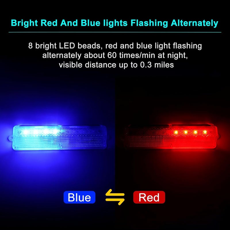 Aolyty Solar Warning Light, Bright Red and Blue Light Flashing Alternately Waterproof Emergency Caution Lights for Construction Site, Dock, Guardrails, Driveway, Beacon (Red & Blue) - Image 3
